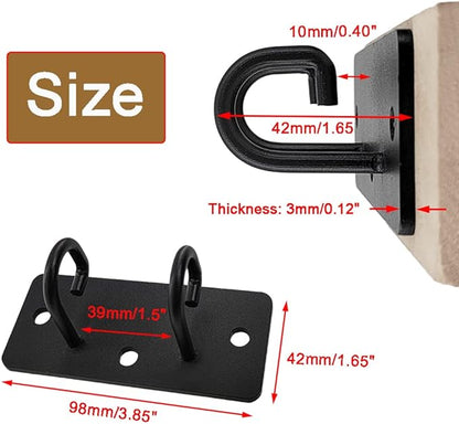 2Pcs Resistance Band Wall Anchors,Space Saving Workout Wall Mount Clip,Ceiling Mounted Hook Exercise Station for Body Weight Straps,Strength Training,Yoga,Home Gym,Physical Therapy