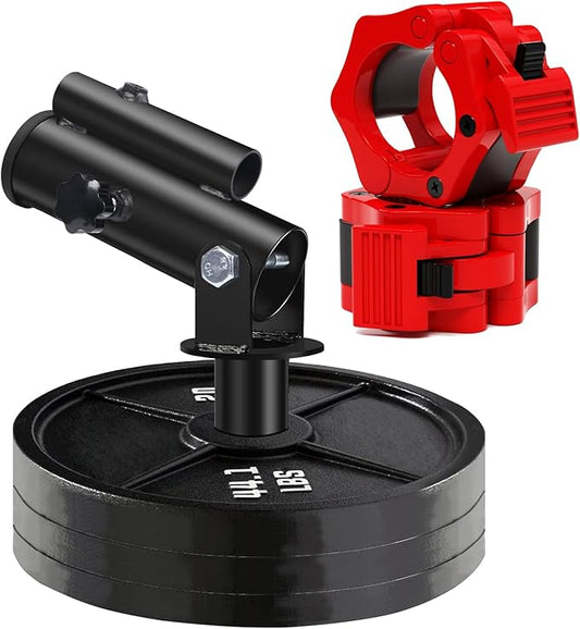 T Bar Row Landmine Attachment for 1" 2" Olympic Barbell Bars, 360° Swivel Landmine Base for Back or Full-Body Workout Home Gym Equipment