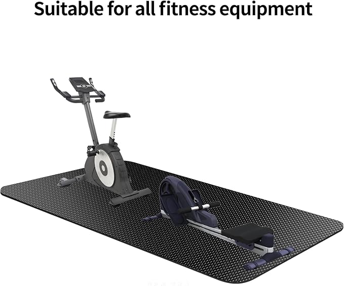Exercise Equipment Mat,Treadmill Mat,Bike Mat Compatible with Peloton Bike Elliptical Treadmill Mat,Under Exercise Bike Trainer Mat Pad for Stationary Indoor Spin Bike (60"x23.6")