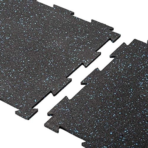 Playsafer Genaflex Lite Rubber 8mm Interlocking Tiles for Gym Flooring, Exercise Equipment, Exercise Areas - 20" X 20"