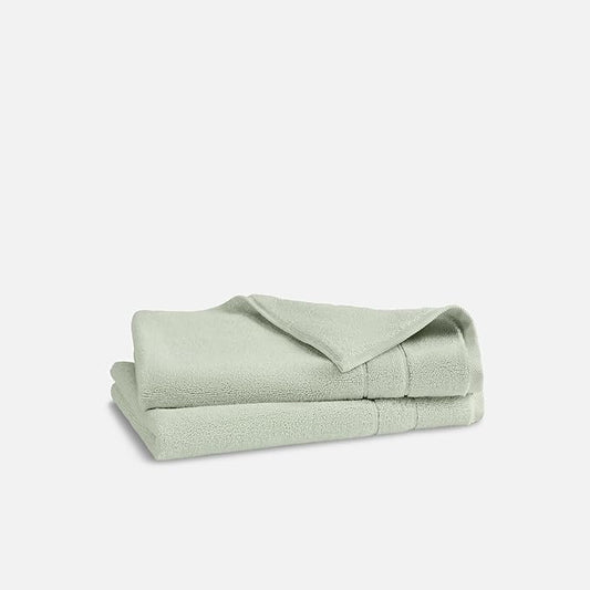 Brooklinen Super-Plush Turkish Cotton Hand Towels Set of 2 Cotton, 820 GSM, Highly Absorbent, Machine Washable, Perfect for Home & Bathroom (20"x30", Aloe Green)