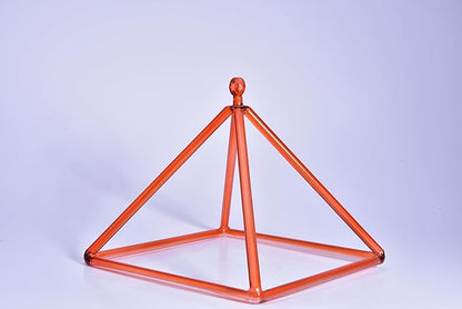 TOPFUND 10" Orange Crystal Singing Pyramid Sound Therapy Instrument with Carrying Case and Quartz Suede Mallet