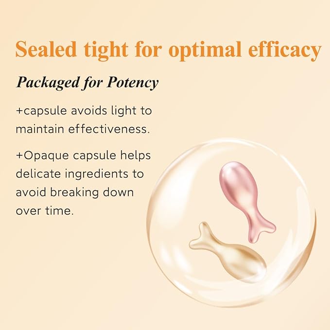 HKH Vitamin C & Retinol Serum Capsules Set - Day & Night Facial Serum Oil with Niacinamide, Vitamin E, Anti-Aging, Reduces Fine Lines, Evens Skin Tone, Hydrating & Firming for Women (38+38 Capsules)