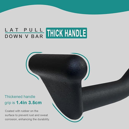 Lat Pull Down Bar T bar Row Attachment, V Bar Tricep Lat Pulldown Attachments, Back Strength Training Bar for Home Gym Exercise Cable Machine Attachments