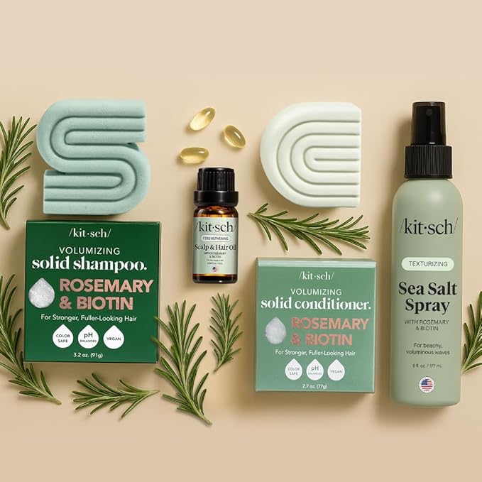 Kitsch Rosemary Oil for Hair Growth – Hair Oil with Biotin, Castor & Jojoba – Pre-Wash Scalp oil for Hair Care – Lavender Scent – 10mL