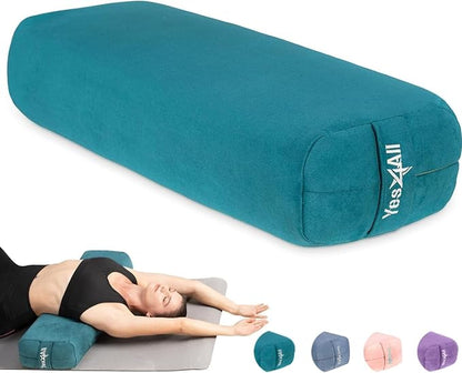 Yes4All Triple-Layer Sponge Yoga Bolster Pillow for Restorative Yoga & Meditation - Versatile Yoga Support Pillow, Balance & Poses Modification