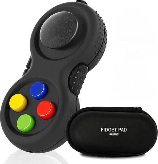 PILPOC Fidget Pad, Fidget Controller Toy for Highly Increased Focus, Reduced Stress & Anxiety, Enhances Productivity & Calms Nerves for ADHD, Remote Control Sensory Play for Kids