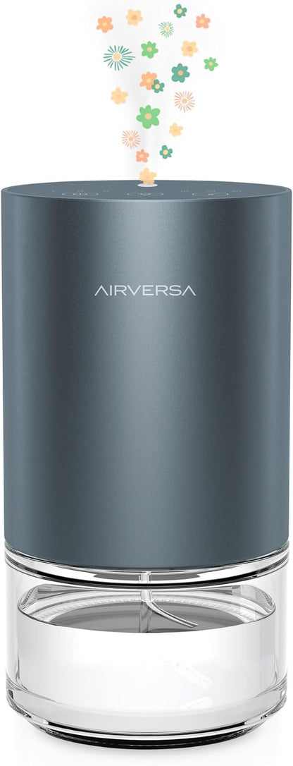 Essential Oil Diffuser Waterless Aromatherapy Diffusers for Home Large Room, Bedroom, Car, Office, Desk, Battery Operated, Small Diffuser for Pure Scent, 100mL Capacity, AN9 (Gray)
