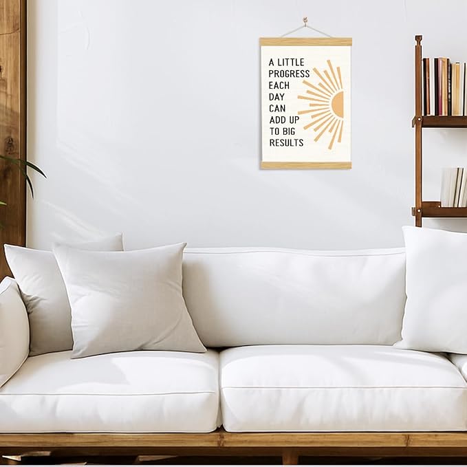 YGSDZY A Little Progress Each Day Can Add Up To Big Results, Therapy Office Decor, Wood Poster Hanger, Mental Health Poster, Mental Health Posters, Motivational Office Decor, School Counselor