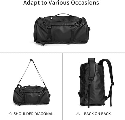 Gym Duffle Bag with Shoe Compartment,4 ways Travel Backpack for Women and Men, Multi-Functional Weekender Backpack with Waterproof for Fitness, Travel, Camping motorcycle helmet bag