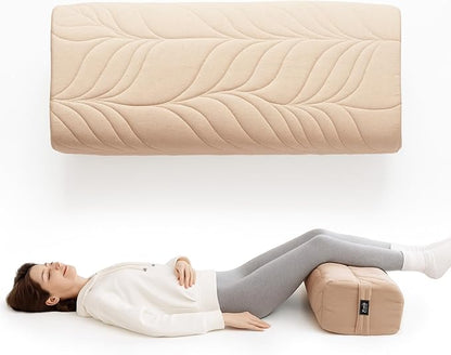 Zonli Yoga Bolster Pillow for Meditation & Restorative Yoga - Rectangular Support Cushion with Removable Cotton Cover & Carry Handle, 26"x11"x7"
