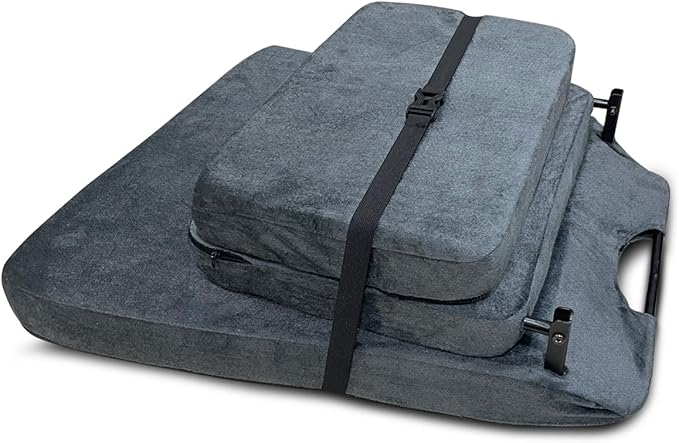 Zen Zone 90° Buddha Yoga Meditation Floor Chair Premium and Foldable with Fixed Back Support Chair Dark Grey