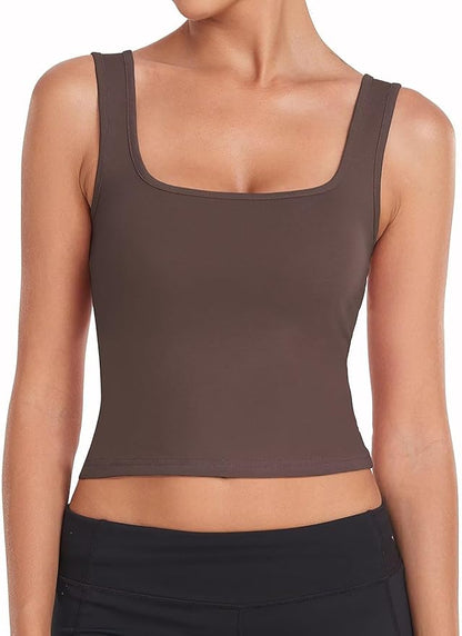 Porvike Sports Crop Tank Tops for Women Cropped Workout Tops Racerback Running Yoga Tanks Cotton Sleeveless Gym Shirts 3 Pack