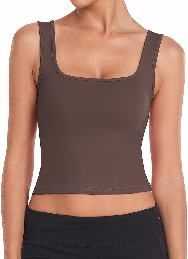 Porvike Sports Crop Tank Tops for Women Cropped Workout Tops Racerback Running Yoga Tanks Cotton Sleeveless Gym Shirts 3 Pack