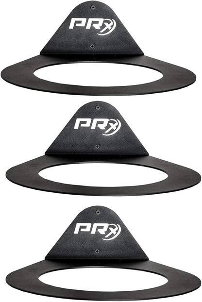 PRx Performance Medicine Ball Storage, USA Made Exercise Ball Holder, Wall Mounted, Powder Coated, Space Saving Home Garage or Commercial Gym Accessory, 9 inch Hole Diameter