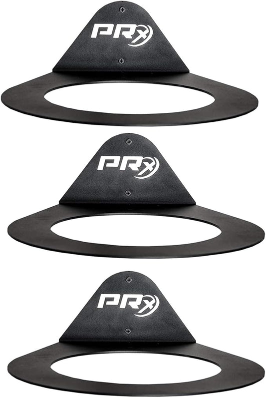 PRx Performance Medicine Ball Storage, USA Made Exercise Ball Holder, Wall Mounted, Powder Coated, Space Saving Home Garage or Commercial Gym Accessory, 9 inch Hole Diameter