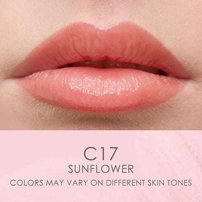 CATKIN Tinted Lip Balm Sheer Lip Stain Ultra Hydrating Lip Moistrurizer Lip Care with Vitamin E Nourishing For Cracked & Dry Lips 0.12 oz C17 SUNFLOWER - Coral
