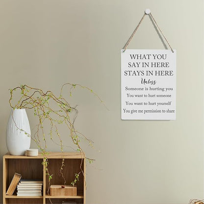 Rustic Mental Health Mindfulness Posters Counselor Psychologist Gift Wood Decor Sign Positive Affirmations Wall Decor for Consultation Room Therapy Office Bedroom Dining Room Living Room