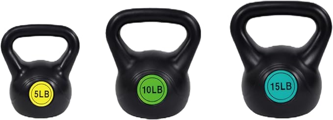 OLIXIS Kettlebell Set, Wide Grip Kettlebell Exercise Fitness Weight Set for Home Gym, Strength Training