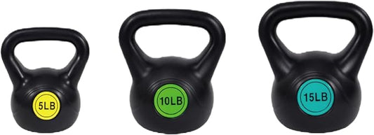 OLIXIS Kettlebell Set, Wide Grip Kettlebell Exercise Fitness Weight Set for Home Gym, Strength Training