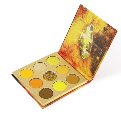 docolor Eyeshadow Palette 9Colors Yellow Eyeshadow Gemstone Shadow Palettes Highly Pigmented Mattes Shimmers Smokey Glitter Cream Colorful Powder Blendable Long Lasting Waterproof Makeup Palette