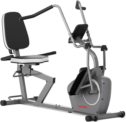 VANSWE Recumbent Exercise Bike with Arm Exerciser for Seniors Adults Home Training - Elliptical Recumbent Cross Trainer with Magnetic Resistance, Free App, Bluetooth Connectivity and Pulse Sensor