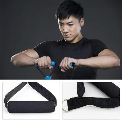 Garneck 4pcs Resistance Band Handles Plastic D Ring Exercise Strap Foam Handle Band Fitness Equipment for Home Gym Overhead Strength Training Stretching Black