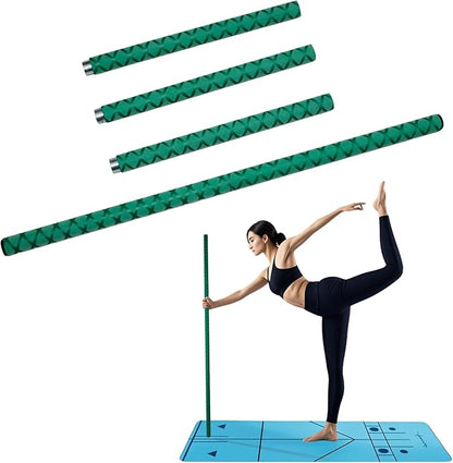 The Huang Yunming yoga stick is made of sturdy steel that is 5 feet high and an adjustable stretching stick, providing flexibility, agility, and balance. Multi functional fitness stick with 5 steel pipes