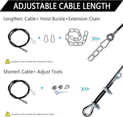 Favuit Fitness Pulley Cable, Gym Replacement Cable Heavy Duty Steel Wire Rope Fitness Cable Pulley System Attachments Home Gym Machine Equipment Workout Accessories