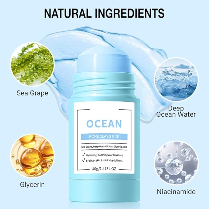 Clay Mask For Face Skincare, Blackhead Remover Face Mask with Blueberry Extract, Deep Pore Cleansing, Moisturizing, Skincare Facial Mask for Refining Pores and Controlling Oil, 40g/1.35oz
