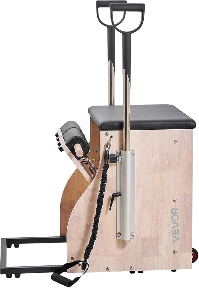 VEVOR Pilates Reformer Machine, Pilates Workout Equipment for Home Gym Studio Use, Pilates Bed with Dual Resistance- Spring & Cord, Reformer Set, Up to 400 LBS