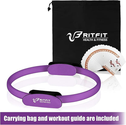 RitFit Pilates Ring Circle - 14 Inch Magic Fitness Circle for Toning Inner & Outer Thighs, Bonus Workout Guide Included