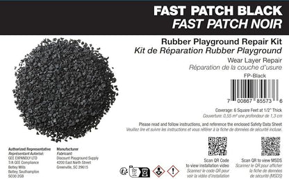 Poured-in-Place Surfacing Repair Kit Fix Rubber Playground (Black, Standard)