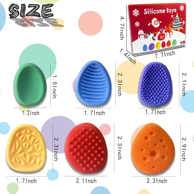 18pcs Easter Basket Stuffers Fidget Toys Sensory Stone for Kids，Textured Soft Worry Stone for Autism Kids Calming - Fidget Stress Toys for Students Anxiety Relief - Small Prizes Fidget Toys