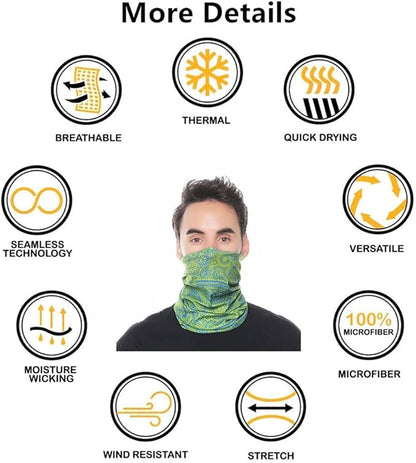 Headband Neck Gaiter Head Wrap Headwear Face Mask Magic Scarf Bandana for Men and Women