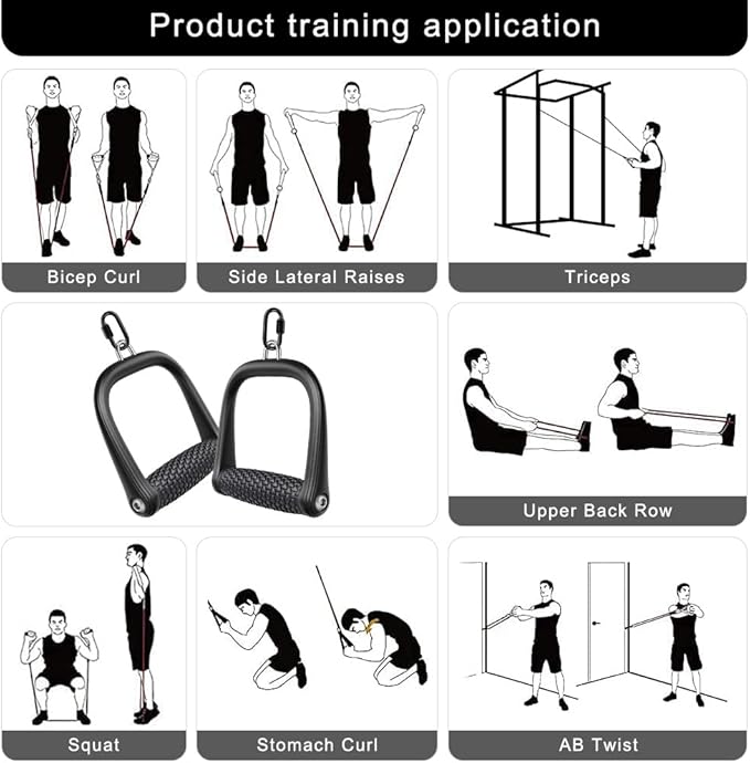 BeneLabel D Handle Cable Attachment, Cable Attachments for Gym, Non-Slip and Comfortable Grip, Solid Aluminum Alloy Handle, Suitable for Home and Gym