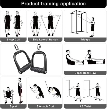 BeneLabel D Handle Cable Attachment, Cable Attachments for Gym, Non-Slip and Comfortable Grip, Solid Aluminum Alloy Handle, Suitable for Home and Gym
