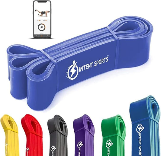 INTENT SPORTS Pull Up Assist Bands – Assistance and Resistance Bands for Pull-Up, Fitness, Body Stretching, Mobility Work, Weightlifting, Heavy Duty - Single/Set – Exercise Videos - eBook!
