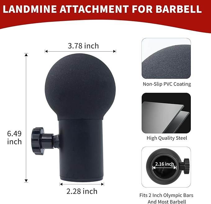 MARLANG Landmine Attachment for Barbell, Barbell Landmine Attachment for Press, Spin, Squat, Row, Deadlift, Landmine Base Fit 2 Inch Barbell
