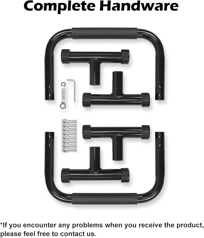 TABEKE Push Up Bar, 14'' High Steel Parallettes & Dip Bar with Full Coverage Foam Handle, Heavy-Duty Calisthenics Parallel Bars for L-Sit, Dips, Home Gym Strength Training Workout