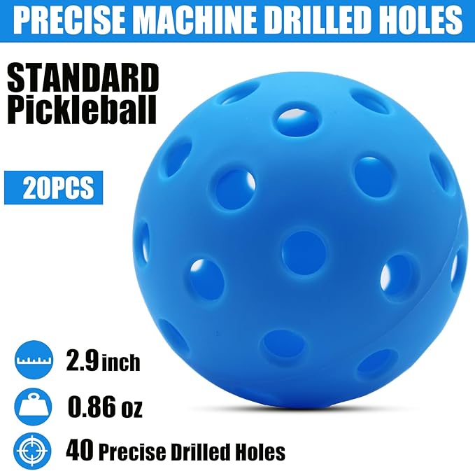 Magicorange Pickleball Balls, 20 Pack USAPA Approved Outdoor Pickleballs, High Elasticity & Durable Pickle Balls