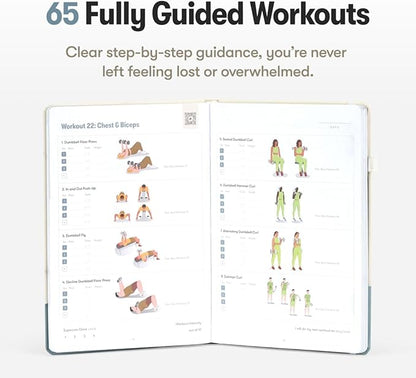 Dumbbell Transformation Journal and Elevate Exercise Cards: Home Workout Series Card Deck - Comprehensive Fitness System With Effective Dumbbell Workouts. #1 Workout Journal/Workout Planner for Women & Men.