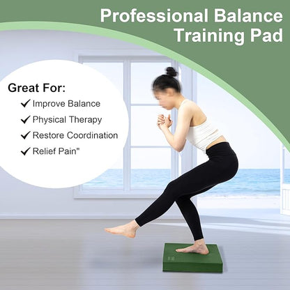 StrongTek Extra Wide Foam Balance Pad for Physical Therapy, 19" X 15.8" X 2.4", High-Density TPE Foam Pad for Exercise, Enhanced Stability, Core Strength, Non-Slip & Water-Resistant, for Fitness, Yoga