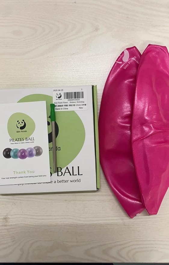 Slim Panda Pilates Ball, 9 Inch Small Exercise Ball, Anti Burst Mini Yoga Ball for Stability, Workout, Barre, Core Strength, Physical Therapy, Balance, Stretching