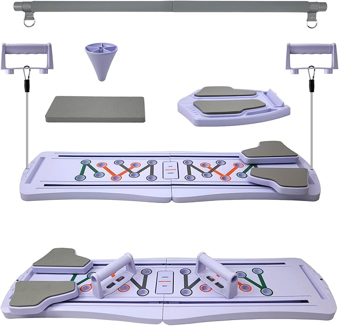 Pilates Board,Pilates Reformer Sets, Multifunctional Abdominal Pilates Board for Home Workout,Fitness Equipment, Portable Foldable Ab Board Trainer Pilates Exercise Machine for Women