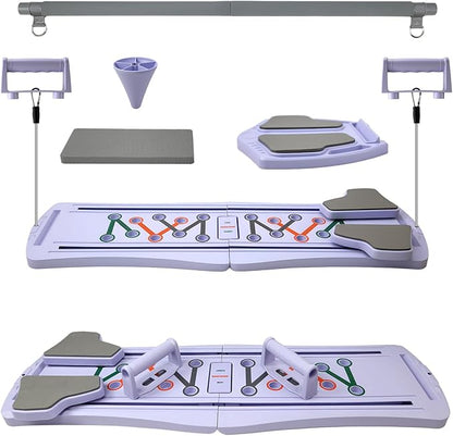 Pilates Board,Pilates Reformer Sets, Multifunctional Abdominal Pilates Board for Home Workout,Fitness Equipment, Portable Foldable Ab Board Trainer Pilates Exercise Machine for Women