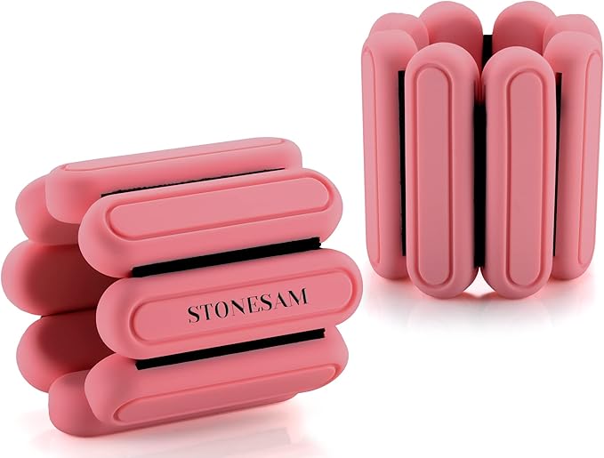 STONESAM Adjustable Wrist & Ankle Weight-Set of 2 (1lb), Wearable Wrist Bracelets for Yoga, Dance, Barre, Pilates, Exercises, Cardio, Aerobics, Walking