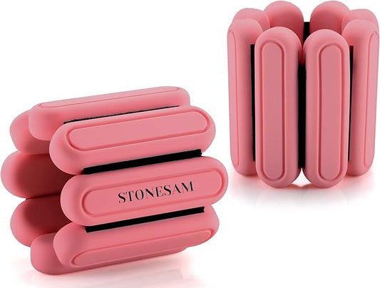 STONESAM Adjustable Wrist & Ankle Weight-Set of 2 (1lb), Wearable Wrist Bracelets for Yoga, Dance, Barre, Pilates, Exercises, Cardio, Aerobics, Walking