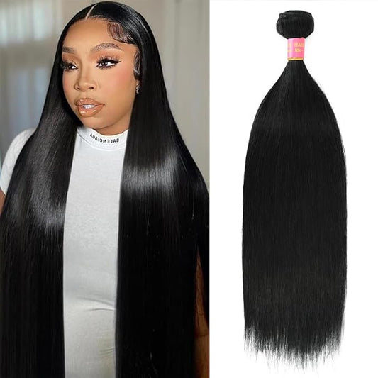 CFY 20 Inch One Bundle Human Hair Straight Bundles Human Hair 100% Unprocessed Brazilian Virgin Human Hair Extensions Natural Black