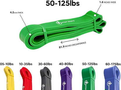 INTENT SPORTS Pull Up Assist Bands – Assistance and Resistance Bands for Pull-Up, Fitness, Body Stretching, Mobility Work, Weightlifting, Heavy Duty - Single/Set – Exercise Videos - eBook!